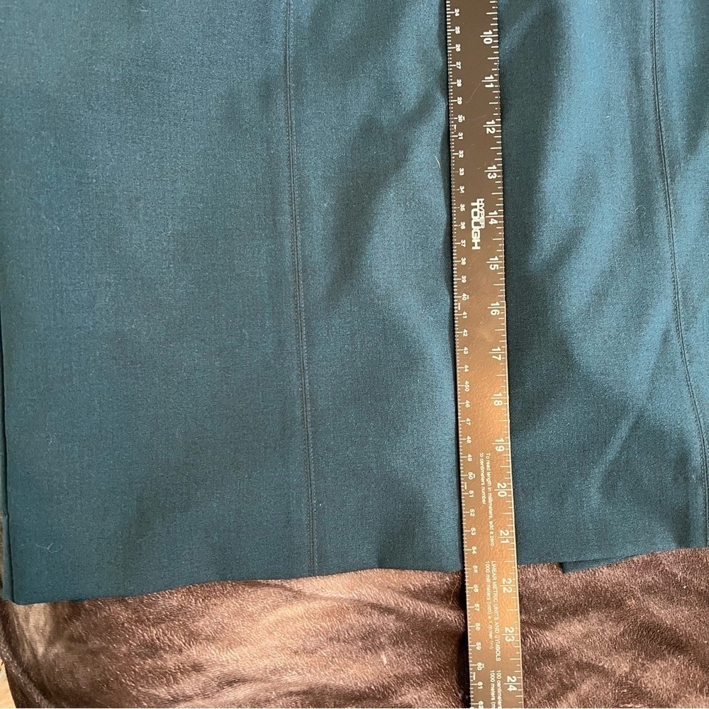Worthington Teal Blue Pencil Skirt Lined Back Vent Career Size 12 - Picture 5 of 13